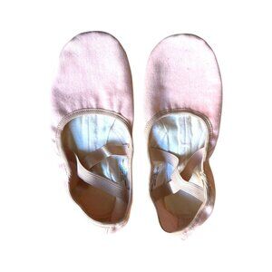 Pink Stretch Canvas Ballet Shoes 9.5MW With Leather Sole For Women Or Girls